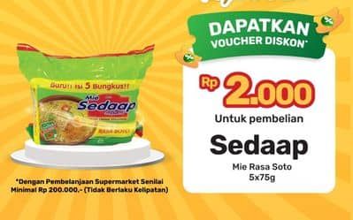 Promo Harga Sedaap Mie Kuah Soto per 5 pcs 75 gr - Yogya