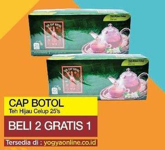 Promo Harga TEH CAP BOTOL Teh Hijau Celup per 3 box 25 pcs - Yogya