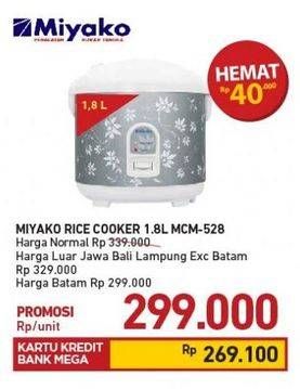 Promo Harga MIYAKO MCM 528 | Magic Com 1800 ml - Carrefour