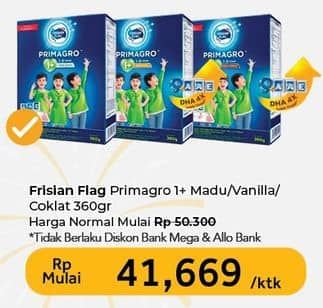 Promo Harga Frisian Flag Primagro 1+ Madu, Vanilla 360 gr - Carrefour