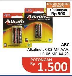 Promo Harga ABC Battery Alkaline LR-03, LR-6 2 pcs - Alfamidi