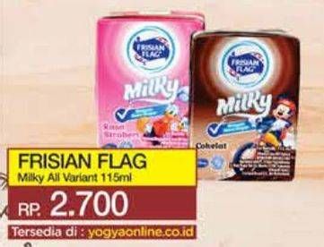 Promo Harga Frisian Flag Susu UHT Milky All Variants 115 ml - Yogya