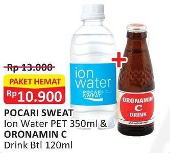 Promo Harga POCARI SWEAT 350ml + ORONAMIN C Drink 120ml  - Alfamart