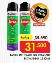 Promo Harga BAYGON Insektisida Spray Silky Lavender 600 ml - Superindo