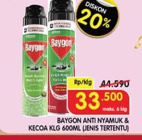 Promo Harga Baygon Insektisida Spray 600 ml - Superindo