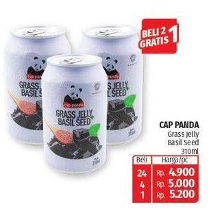 Promo Harga CAP PANDA Minuman Kesehatan Cincau Selasih 310 ml - Lotte Grosir