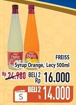 Promo Harga FREISS Syrup Squash Lychee, Orange 500 ml - Hypermart