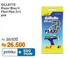 Promo Harga Gillette Blue II Flexi 4 pcs - Indomaret