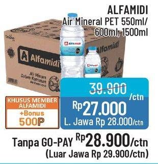 Promo Harga Air Mineral 550/600/1500ml  - Alfamidi