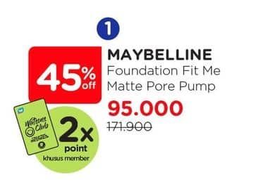 Promo Harga Maybelline Fit Me! Matte + Poreless Liquid Matte Foundation 30 ml - Watsons