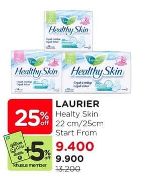 Promo Harga Laurier Healthy Skin Day NonWing 22cm, Day Wing 22cm, Day Wing 25cm 9 pcs - Watsons