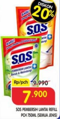 Promo Harga SOS Pembersih Lantai All Variants 750 ml - Superindo