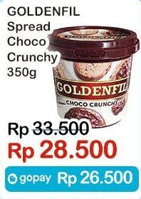 Promo Harga Goldenfil Selai Choco Crunchy 350 gr - Indomaret