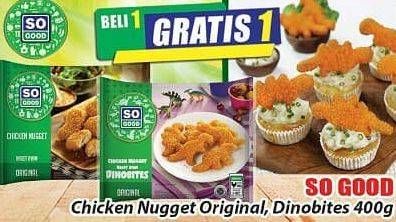 Promo Harga SO GOOD Chicken Nugget Original, Dino 400 gr - Hari Hari