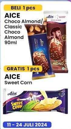 Promo Harga Aice Ice Cream Chocolate Almond, Classic Choco 90 gr - Indomaret