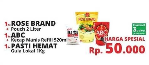 Promo Harga Rose Brand Minyak Goreng 2L + ABC Kecap Manis + Pasti Hemat Gula  - Yogya
