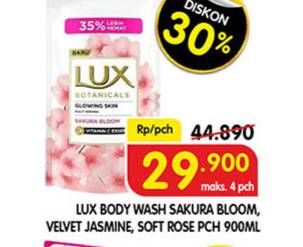 Promo Harga LUX Botanicals Body Wash Sakura Bloom, Soft Rose, Velvet Jasmine 900 ml - Superindo