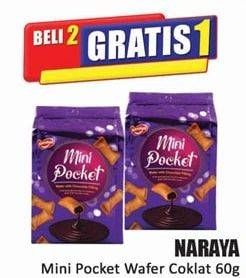 Promo Harga NARAYA Mini Pocket Wafer Cokelat 60 gr - Hari Hari