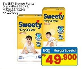 Promo Harga Sweety Bronze Pants Dry X-Pert S36+2, M32, L28, XL24, XXL20 20 pcs - Indomaret
