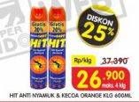 Promo Harga HIT Aerosol Anti Nyamuk, Anti Kecoa, Orange 600 ml - Superindo