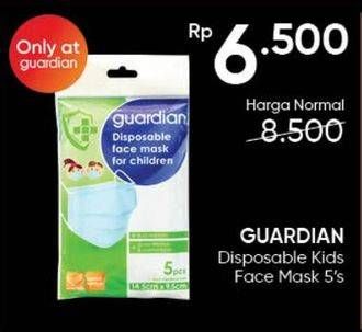 Promo Harga Guardian Disposable Face Mask Kids 5 pcs - Guardian