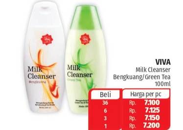 Promo Harga VIVA Milk Cleanser Bengkuang, Green Tea 100 ml - Lotte Grosir