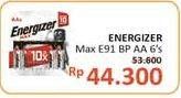 Promo Harga ENERGIZER Battery Alkaline Max AA E91 6 pcs - Alfamidi