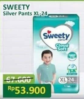 Promo Harga Sweety Silver Pants XL24 24 pcs - Alfamart