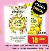 Promo Harga PAQUITO Hand Soap Lemon, Lys De France, Strawberry 375 ml - Superindo