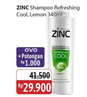 Promo Harga Zinc Shampoo Refreshing Cool, Active Fresh Lemon 340 ml - Alfamidi