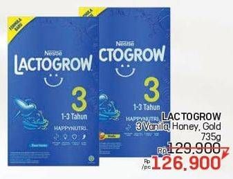 Promo Harga Lactogrow 3 Susu Pertumbuhan Vanila, Madu, Plain 750 gr - LotteMart