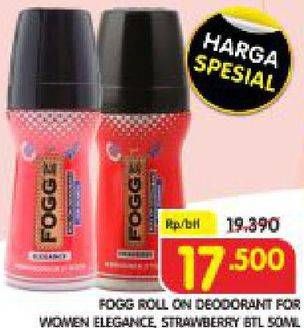 Promo Harga FOGG Roll On Deodorant For Women Elegance, Strawberry 50 ml - Superindo