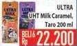 Promo Harga ULTRA MILK Susu UHT Caramel, Taro per 6 pcs 200 ml - Hypermart