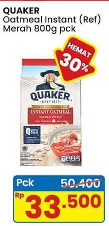 Promo Harga Quaker Oatmeal Instant 800 gr - Indomaret