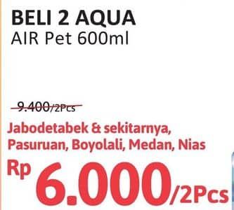 Promo Harga Aqua Air Mineral 600 ml - Alfamidi