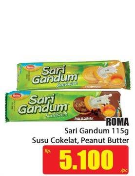 Promo Harga ROMA Sari Gandum Susu + Cokelat, Peanut Butter 115 gr - Hari Hari