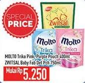Promo Harga Molto Trika/Zwitsal Baby Fabric Detergent  - Hypermart