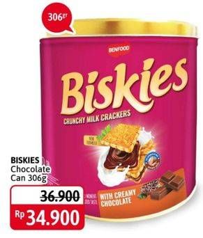 Promo Harga BISKIES Crunchy Milk Crackers With Creamy Chocolate 306 gr - Alfamidi