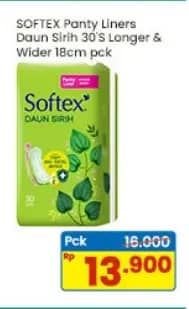 Promo Harga Softex Pantyliner Daun Sirih Longer And Wider 30 pcs - Indomaret