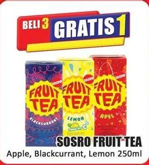 Promo Harga Sosro Fruit Tea Apple, Blackcurrant, Lemon 250 ml - Hari Hari