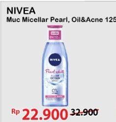 Promo Harga NIVEA MicellAir Skin Breathe Micellar Water Pearl White, Oil Acne Care 125 ml - Alfamart