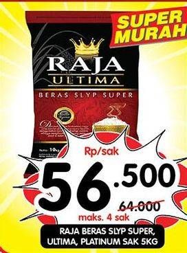Promo Harga RAJA Ultima, Platinum Beras Slyp Super 5 kg  - Superindo