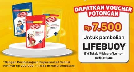 Promo Harga Lifebuoy Body Wash Total 10, Mild Care, Lemon Fresh 850 ml - Yogya