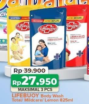 Promo Harga Lifebuoy Body Wash Total 10, Mild Care, Lemon Fresh 850 ml - Yogya