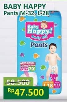 Promo Harga Baby Happy Body Fit Pants M32, L28 28 pcs - Alfamart