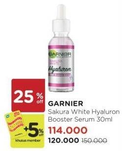 Promo Harga Garnier Booster Serum Sakura White Hyaluron 30 ml - Watsons