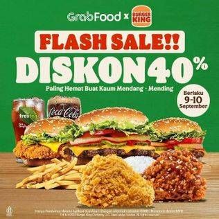 Promo Harga Flash Sale Diskon 40%  - Burger King