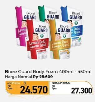 Biore Guard Body Foam 400 ml Diskon 4%, Harga Promo Rp27.300, Harga Normal Rp28.600, Harga Mulai 
Allo Prime & Mega Rp. 24.570, Allo Bank,Kartu Kredit Bank Mega