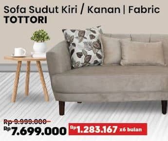 Promo Harga Tottori Sofa Sudut Fabric Kanan/Kiri  - COURTS