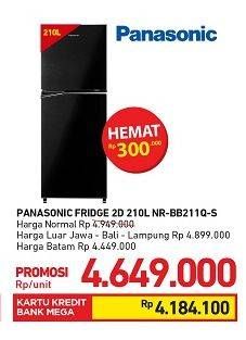 Promo Harga PANASONIC NR-BB211Q | Refrigerator 2 Door  - Carrefour